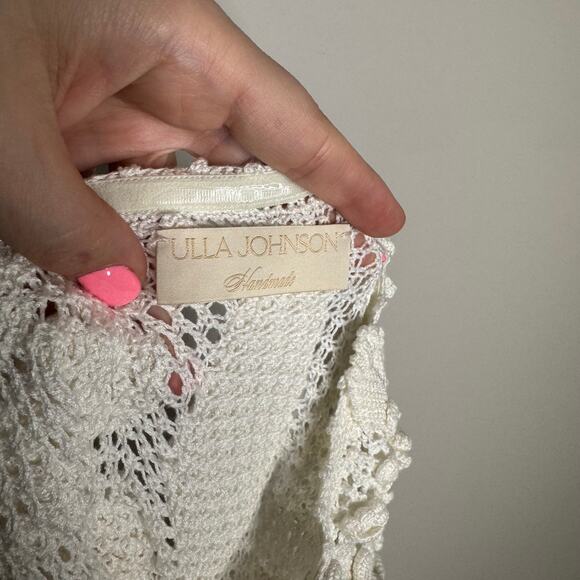 Ulla Johnson Sydel One Shoulder Floral Knit Dress Ivory Size P/S - Picture 5 of 7